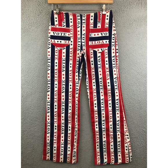 Rare vintage 1970s “vote” pop art novelty print mod hippie size waist 14.5 inche